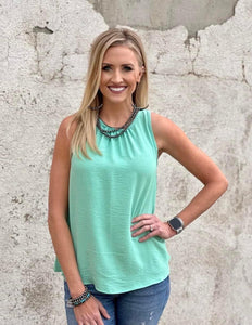 Mint Flowy Tank