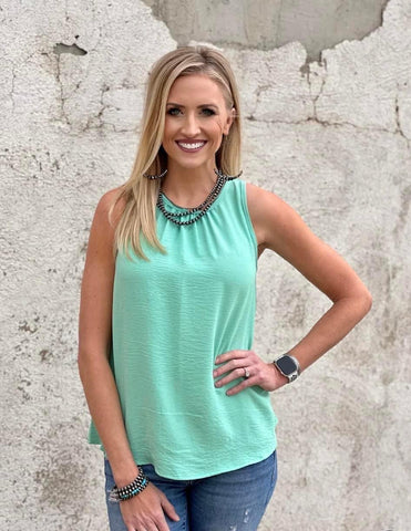 Mint Flowy Tank