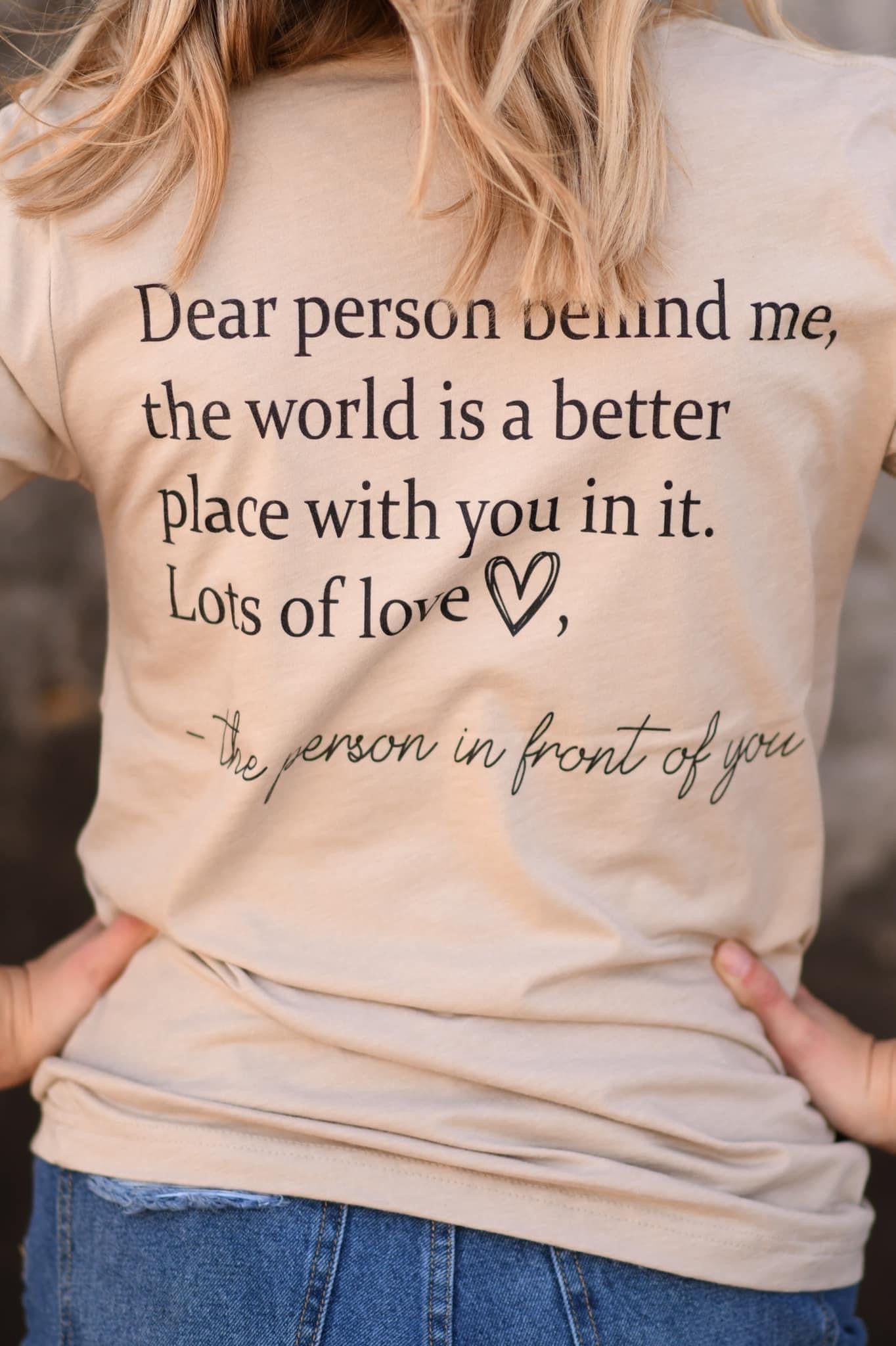 Dear Person Behind Me with Heart Pocket Print