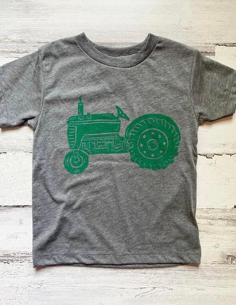 Stamped Green Tractor tee