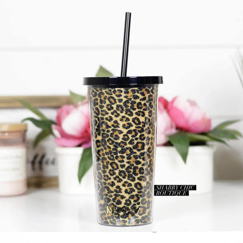 Glitter Leopard Tumbler