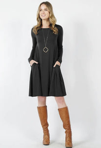 Long Sleeve Pocket Dress