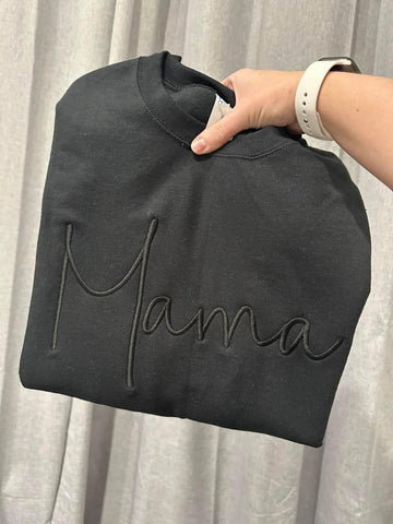 Black on Black Embroidered MAMA