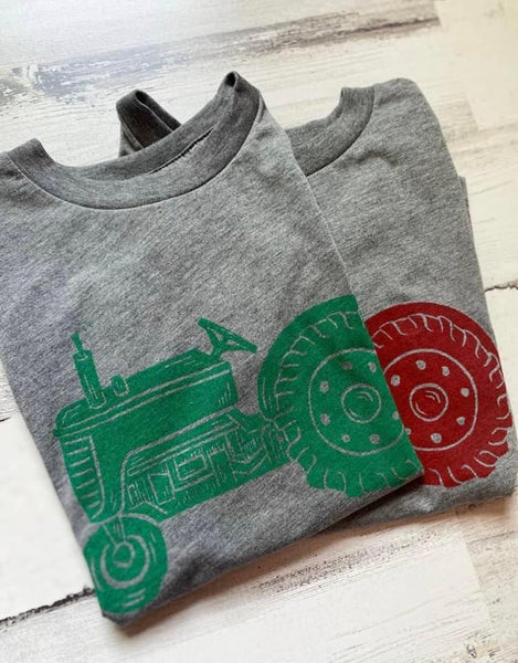 Stamped Green Tractor tee