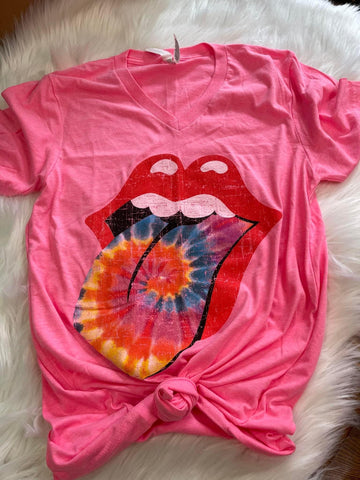 Hot Pink Tie Dye Tongue