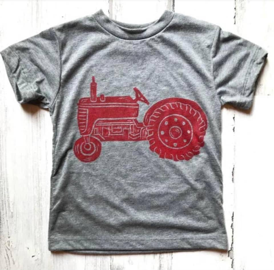 Stamped Red Tractor Tee