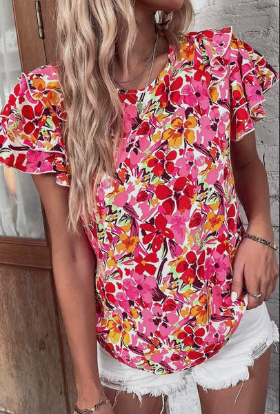 Floral Layered Sleeve Top