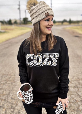 COZY Leopard Print Sweatshirt