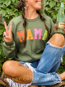 MAMA ~ military green sweatshirt