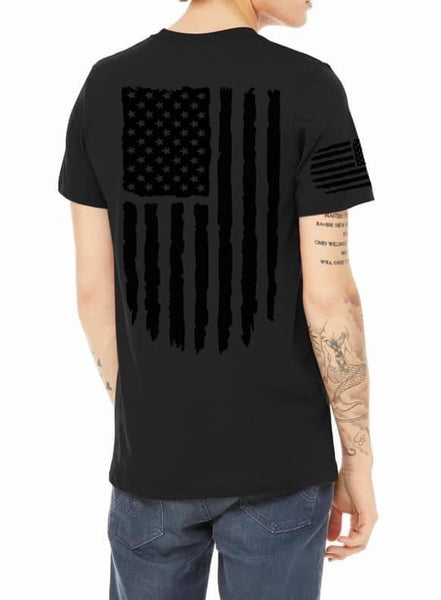 Black Flag BACK Print Tshirt~with Sleeve print.